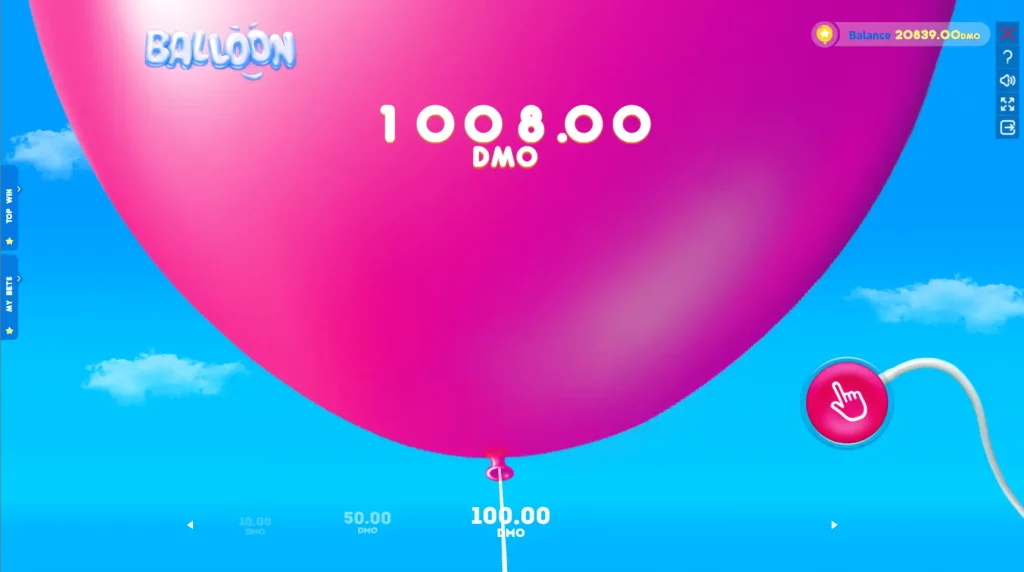 Интерфейс игры Balloon